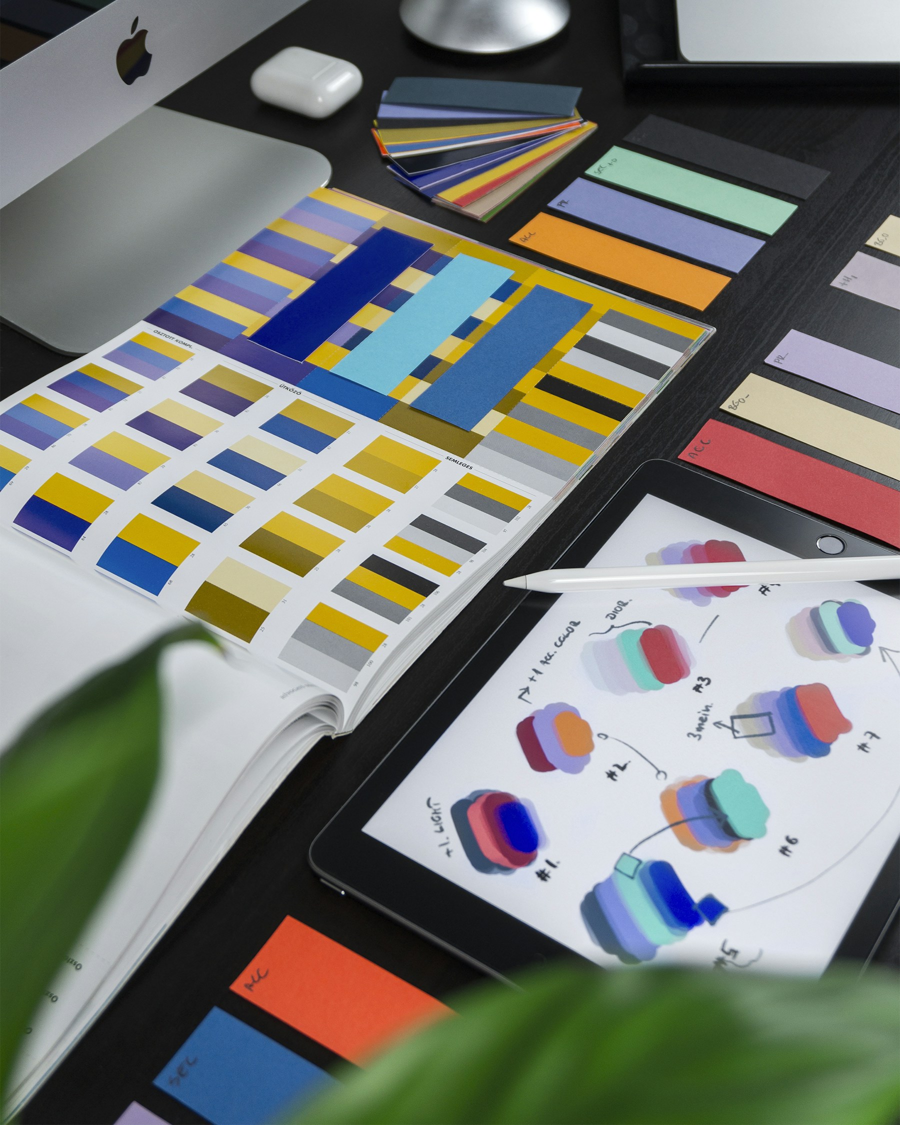 Color samples and creative materials