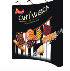 Pop-up stand 3 x 4 Grid Curved model with Black PVC 400 micron