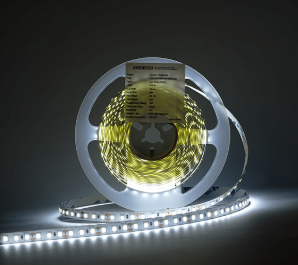 LED COOL WHITE-9000-10000K-FLEXIBLE-5MTR-600LEDs-, WHITE PCB,12V-NON WATERPROOF 48W / ROLL
